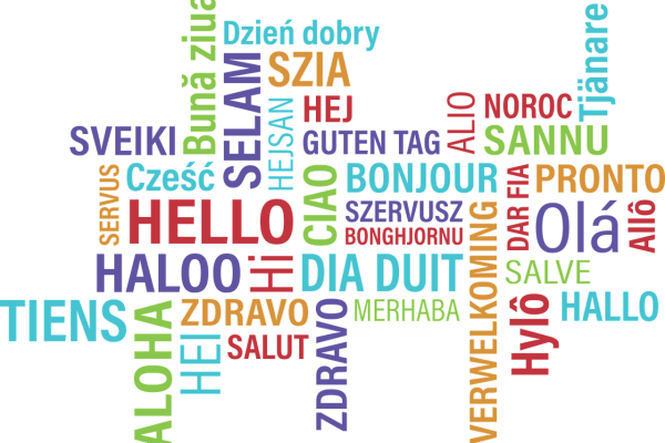 Hello written in many languages