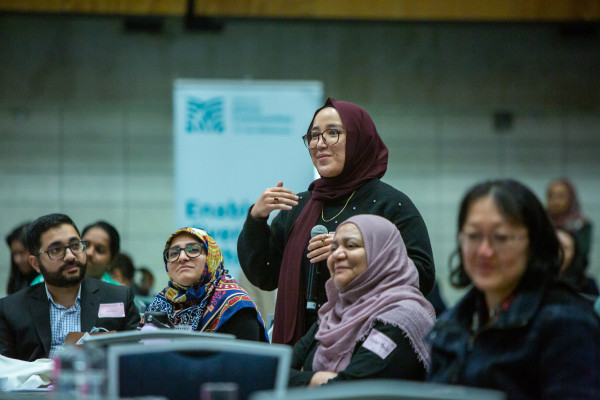 Participants interacting at the conference event