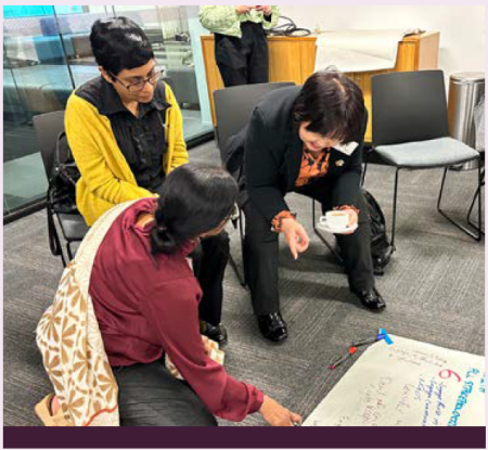 Image - three participants working together - two sitting